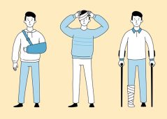 Pain and suffering in a slip and fall case.