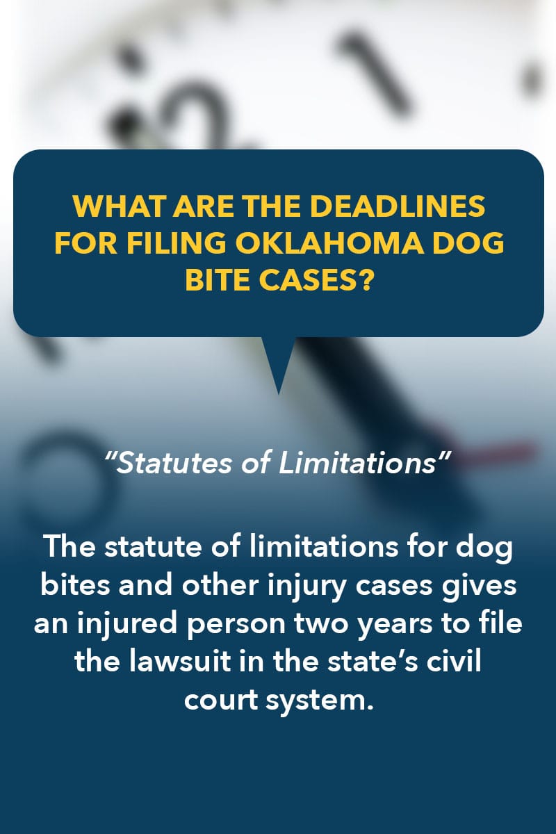 Key deadlines for filing dog bite lawsuits in Oklahoma - Don't miss your chance for compensation.