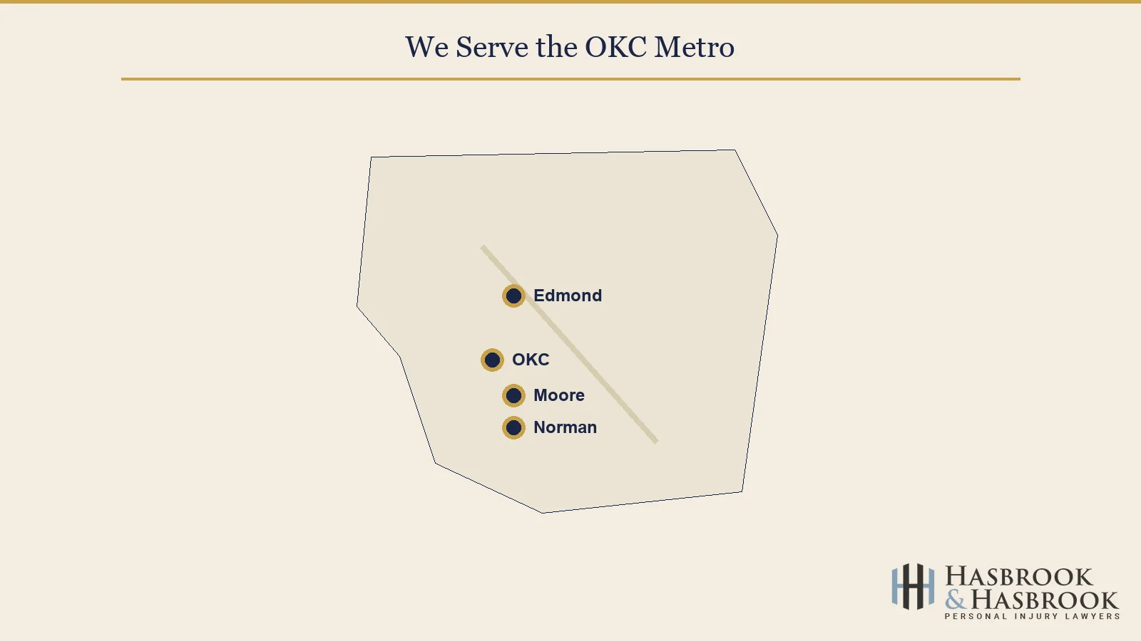 OKC metro service area map for brain injury cases