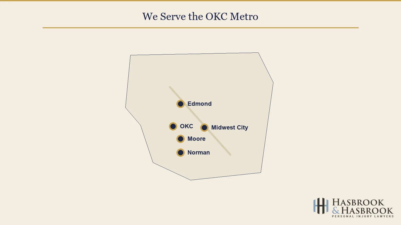 OKC metro service area map for dog bite cases