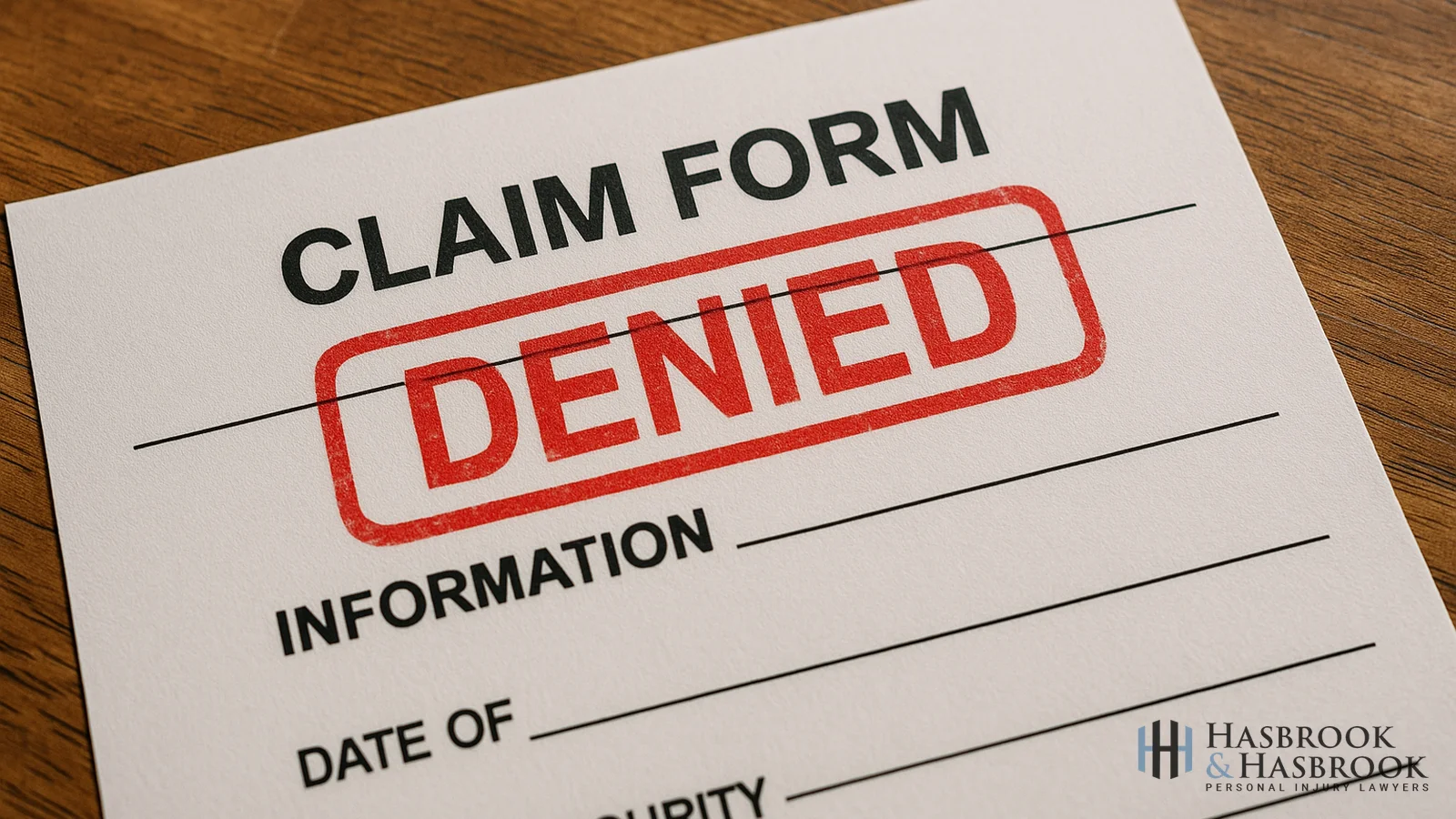 Denied stamp on an insurance claim form