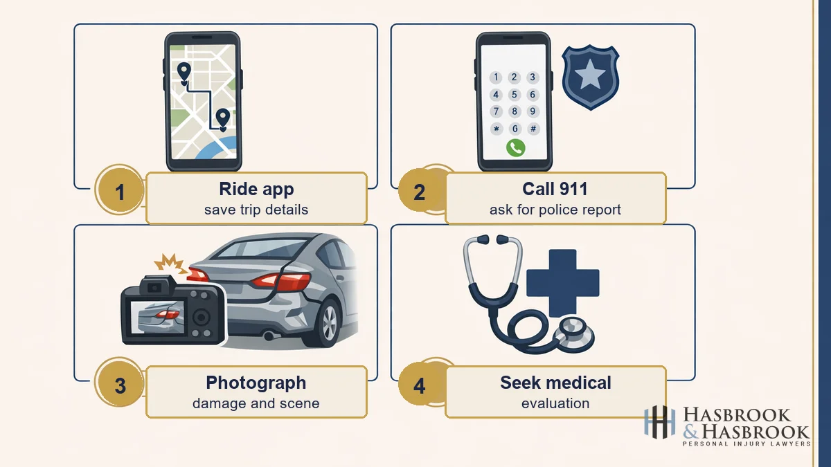 Four-step checklist for what to do after a Midwest City rideshare accident