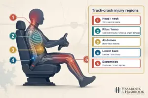 Midwest City Truck Accident Lawyer 7 Diagram showing common injury regions in a Midwest City truck accident