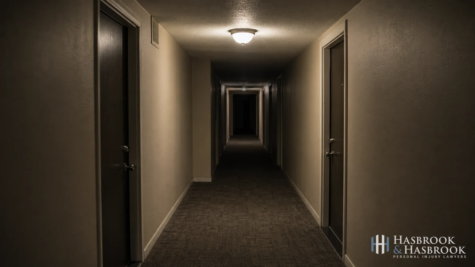 Apartment hallway with lighting fixture